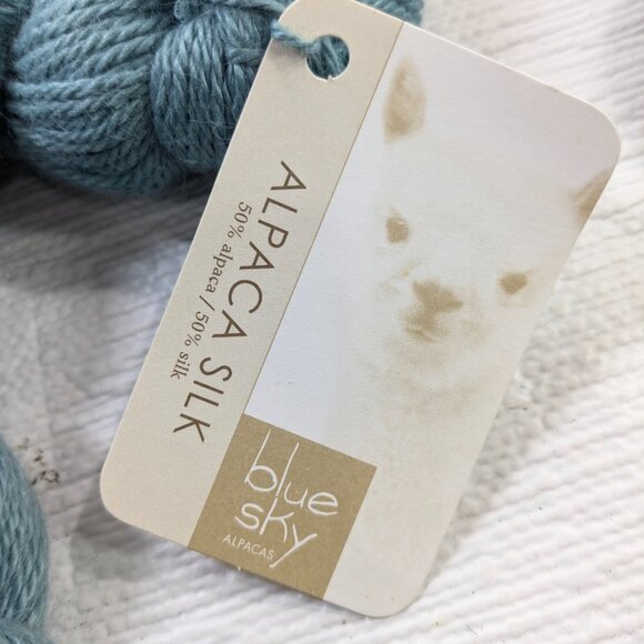 Blue Sky Fibers ALPACA SILK Yarn Color 137 BLUE Sapphire Sport set 292g total - Picture 5 of 5